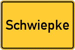 Place name sign Schwiepke