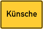 Place name sign Künsche
