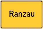 Place name sign Ranzau