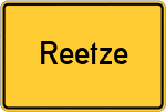 Place name sign Reetze