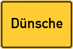Place name sign Dünsche