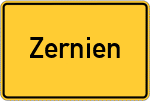 Place name sign Zernien