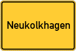 Place name sign Neukolkhagen, Kreis Lüneburg