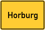 Place name sign Horburg, Kreis Lüneburg