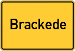 Place name sign Brackede, Kreis Lüneburg