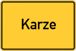 Place name sign Karze