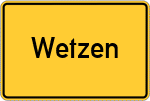 Place name sign Wetzen