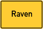 Place name sign Raven, Lüneburger Heide