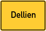Place name sign Dellien