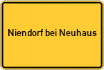 Place name sign Niendorf bei Neuhaus, Elbe
