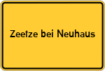 Place name sign Zeetze bei Neuhaus, Elbe