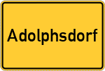 Place name sign Adolphsdorf