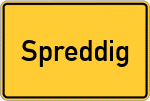 Place name sign Spreddig