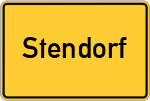 Place name sign Stendorf, Kreis Osterholz