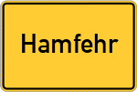 Place name sign Hamfehr