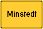 Place name sign Minstedt, Kreis Bremervörde