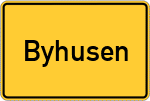 Place name sign Byhusen