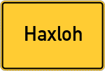 Place name sign Haxloh