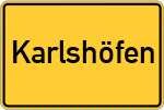Place name sign Karlshöfen, Kreis Bremervörde