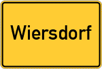 Place name sign Wiersdorf, Kreis Bremervörde