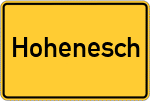 Place name sign Hohenesch, Wümme