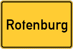 Place name sign Rotenburg