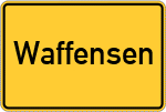 Place name sign Waffensen