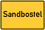 Place name sign Sandbostel