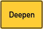 Place name sign Deepen