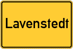 Place name sign Lavenstedt