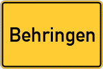Place name sign Behringen, Kreis Soltau
