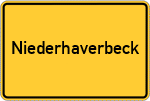 Place name sign Niederhaverbeck, Kreis Soltau