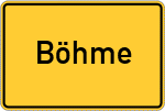 Place name sign Böhme