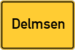 Place name sign Delmsen, Lüneburger Heide