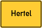 Place name sign Hertel, Lüneburger Heide