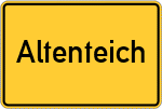 Place name sign Altenteich, Aller