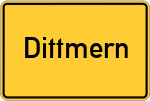Place name sign Dittmern