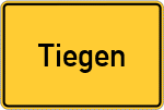Place name sign Tiegen