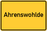 Place name sign Ahrenswohlde
