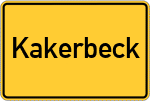 Place name sign Kakerbeck, Kreis Stade