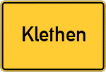 Place name sign Klethen