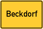 Place name sign Beckdorf