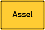 Place name sign Assel, Kreis Stade