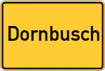 Place name sign Dornbusch, Kreis Stade