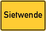 Place name sign Sietwende, Niederelbe
