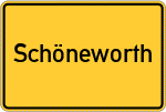 Place name sign Schöneworth, Elbe