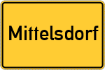 Place name sign Mittelsdorf, Niederelbe