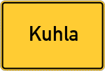 Place name sign Kuhla, Niederelbe