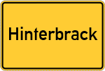 Place name sign Hinterbrack, Niederelbe