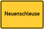 Place name sign Neuenschleuse, Niederelbe